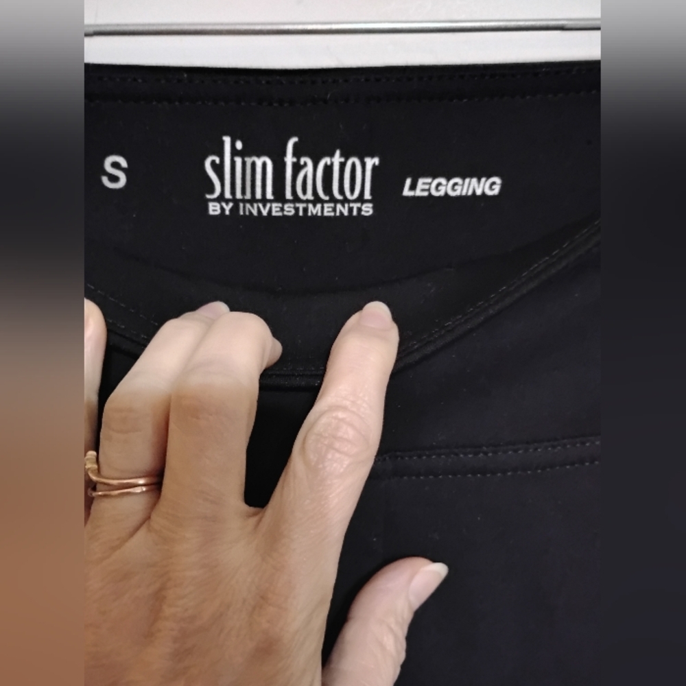 SLIM FACTOR BY Investments Black Women's Leggings Rayon-Nylon-Spandex S / 44 - Picture 3 of 7